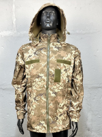 Куртка тактическая софтшелл пиксель штормовка Softshell на флисе