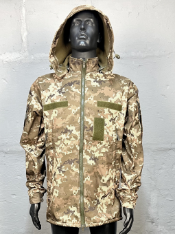 Куртка тактическая софтшелл пиксель штормовка Softshell на флисе